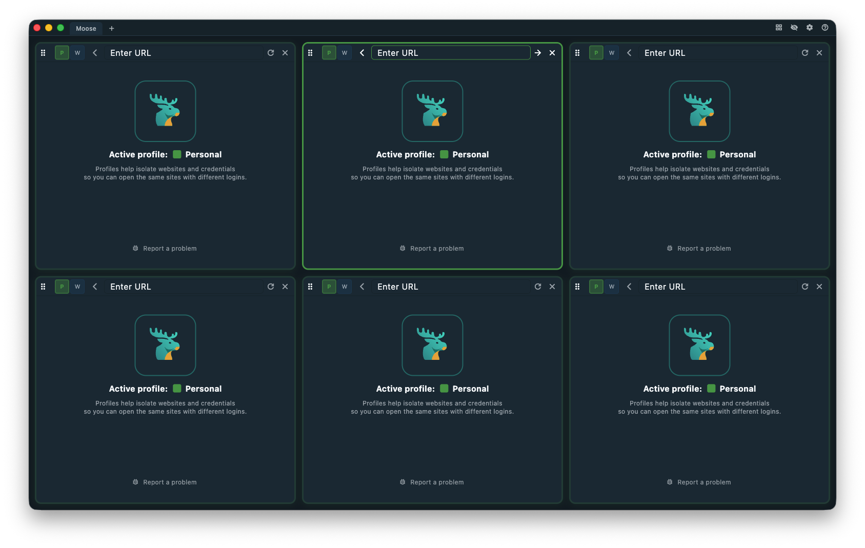 Moose app in dark mode